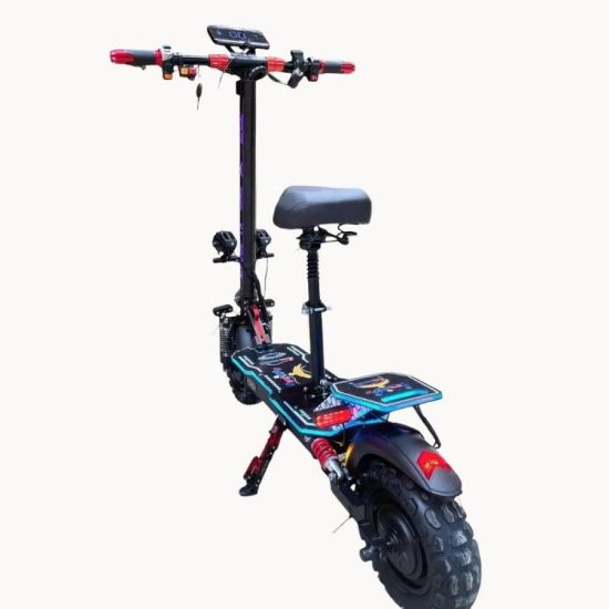 صورة سكوتر كهربائي بمقعد للكبار للطرق الوعرة وإطارات سميكة